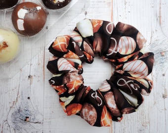 Chocolate Print Scrunchie, Gifts For Chocolate Lovers