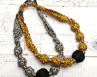 Two Leopard Print Statement Necklaces Certain to Liven up Your Favourite ‘T’ Shirt, Blouse, Sweater or Dress.