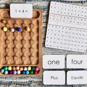 Paquete imprimible de tarjetas didácticas Montessori Waldorf Homeschool de adición