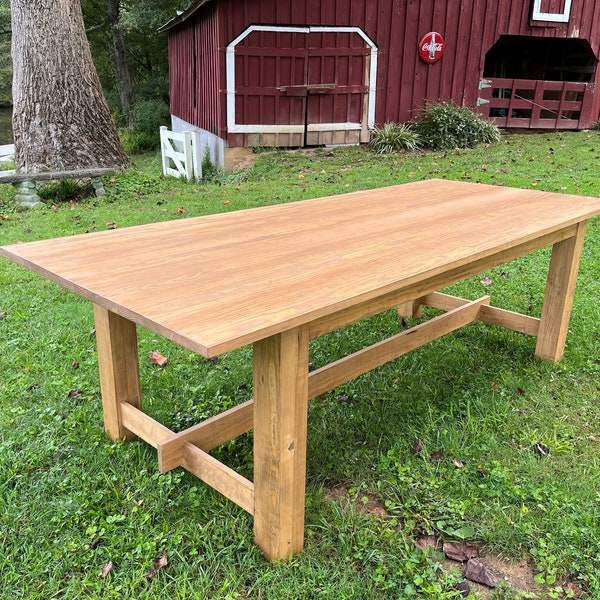 Farmhouse Dining Table // Rustic Farm Table // Trestle Base // Family Table // Oak Table // Wedding Venue Table