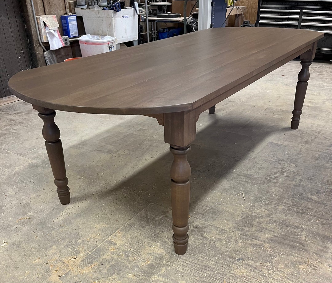 Modern Farmhouse Dining Table // Oval Dining Table // Rounded Ends