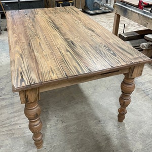 Farmhouse Dining Table // Chunky Legs // Distressed Table // Farm Table // Modern Table // Family Table // Arhaus Table // Kitchen Table image 10