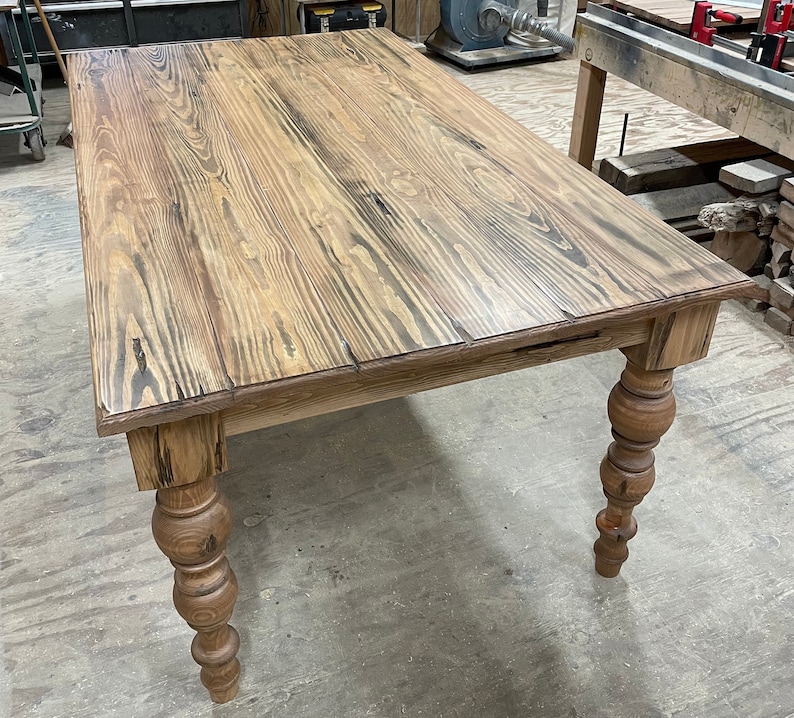 Farmhouse Dining Table // Chunky Legs // Distressed Table // Farm Table // Modern Table // Family Table // Arhaus Table // Kitchen Table image 10