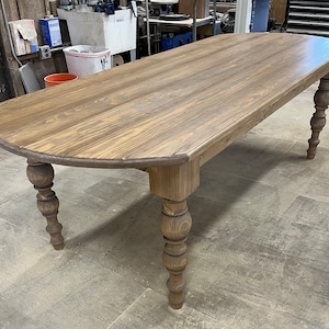 Farmhouse Dining Table // Chunky Legs // Distressed Dining Table // Modern Farm // Oval Dining Table // Round Ends // Kitchen Table