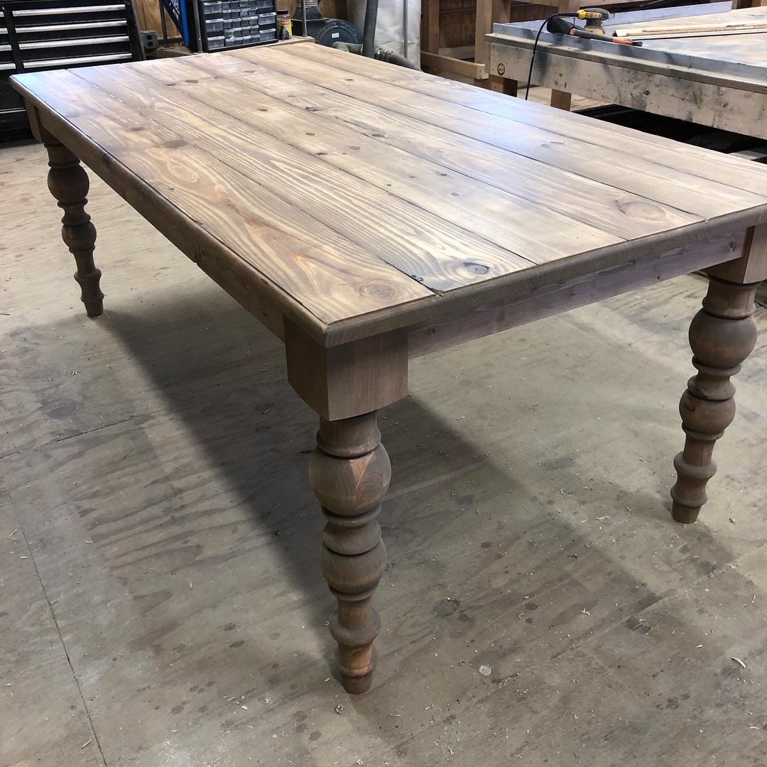 Farmhouse Dining Table // Chunky Legs // Distressed Dining Table