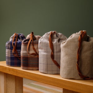 Reise-Stoff Teegeschirr Beutel Tasche für Matcha Schüssel-Chawan, Teekanne, Tee-Set/Picknick im Freien Handtasche/Handgemachte Geschenktasche für Keramik für Sie und Ihn