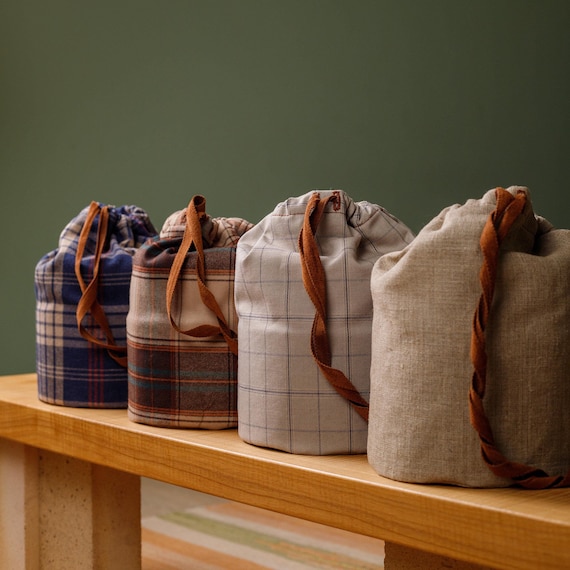 Travel fabric teaware pouch bag for matcha bowl-chawan, teapot,tea set/Outdoor picnic handbag/Handmade gift bag for ceramics for him and her