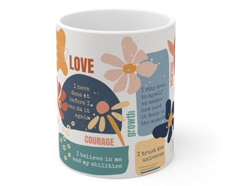 Positive daily affirmations mug, morning affirmations, self love mug, mug with positive quotes, gift for daughter, gift for her