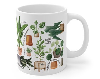 Mug Crazy Plant Lady pour amateur de plantes, que j'attire Mug rappels quotidiens, mug avec citations