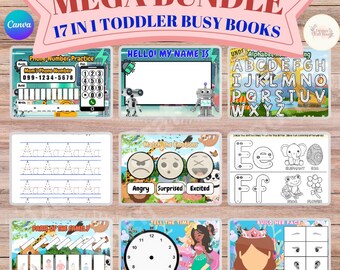 Lot de 17 livres occupés pour tout-petits – Activités d'apprentissage pour les enfants d'âge préscolaire (téléchargement numérique)