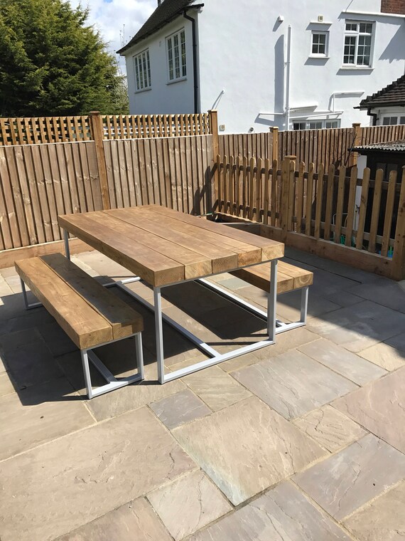 Viss Set And Bench Set Handmade Industrial Chic Etsy