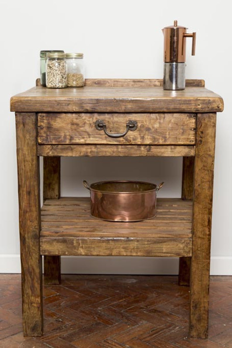 VINNA Contador de cocina de madera recuperada hecho a mano. | Etsy