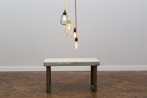 Senn Petit Banc Industriel Chic Recupere Bois Fait A La Etsy