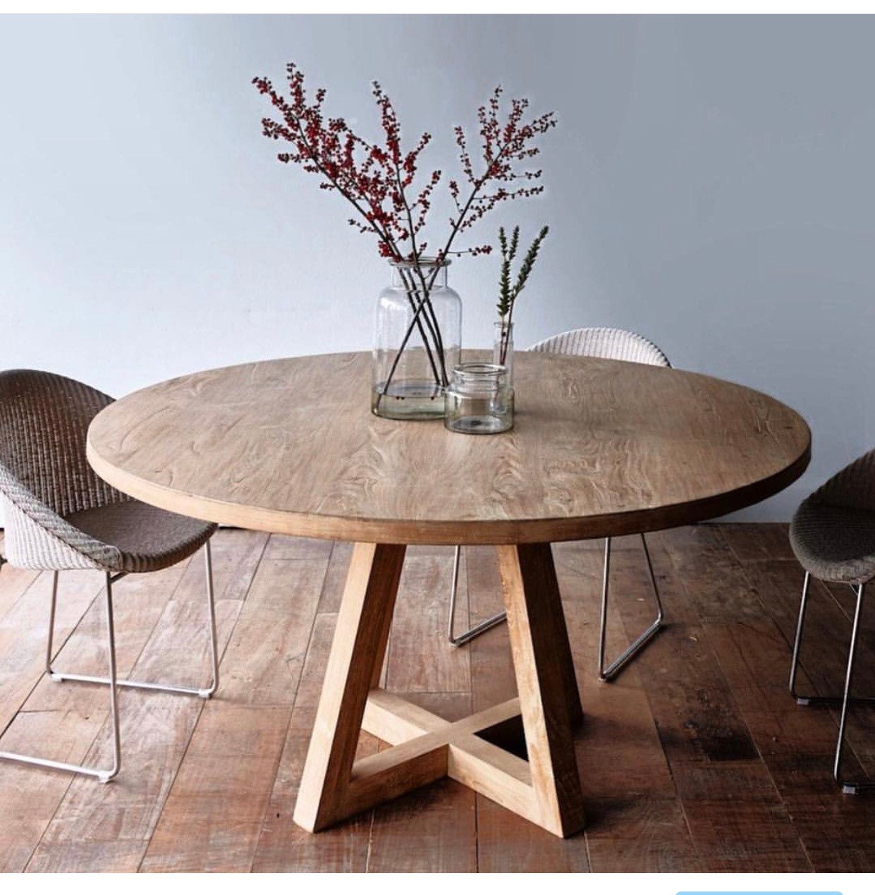 BAUGR X Leg Round Handmade Reclaimed With Wooden X Frame - Etsy