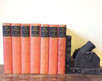 Book Decor - Home Library - Set of Books - Red Books - Intstant Library - Books - Home Decor - Office Decor - Classic Literature Set