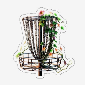 Floral Feminine Disc Golf Die-Cut Sticker for  Cart Car Water Bottle