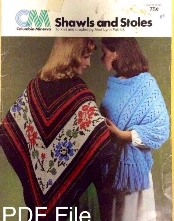 Craft Supplies & Tools CM Shawls and Stoles 1977 Vintage Knit Shawl ...