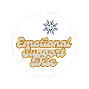 Emotional Support Disc Golf Decal Transparent Outdoor Sticker - Round, 1pcs