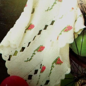 Vintage Baby Decke Häkeln Floral Afghan Muster Heirloom Baby Decke Geschenk PDF Häkelanleitung Baby Shower Andenken