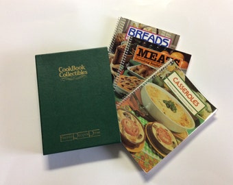 Cookbook Set - CookBook Collectibles - Bread Cookbook - Meat Cookbook  - Casserole Cookbook - Culinary Gift