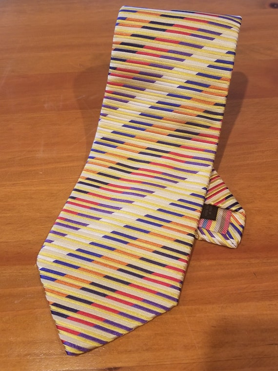 Altea Milano Striped Necktie - Yellow / Gold Tie -