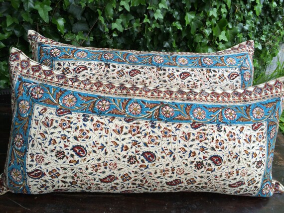 Set of traditional lumbar pillow cover|floral design 15x30|floral lumbar pillow|gift for new home|cotton fabric|wedding gift|gift for her
