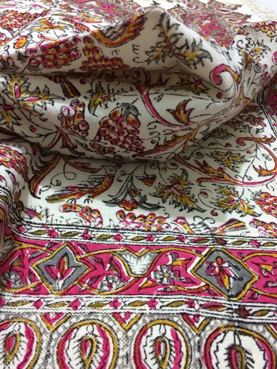 pink and yellow tablecloth, traditional block printed 30 inches tapestry , square tablecloth , meditation art