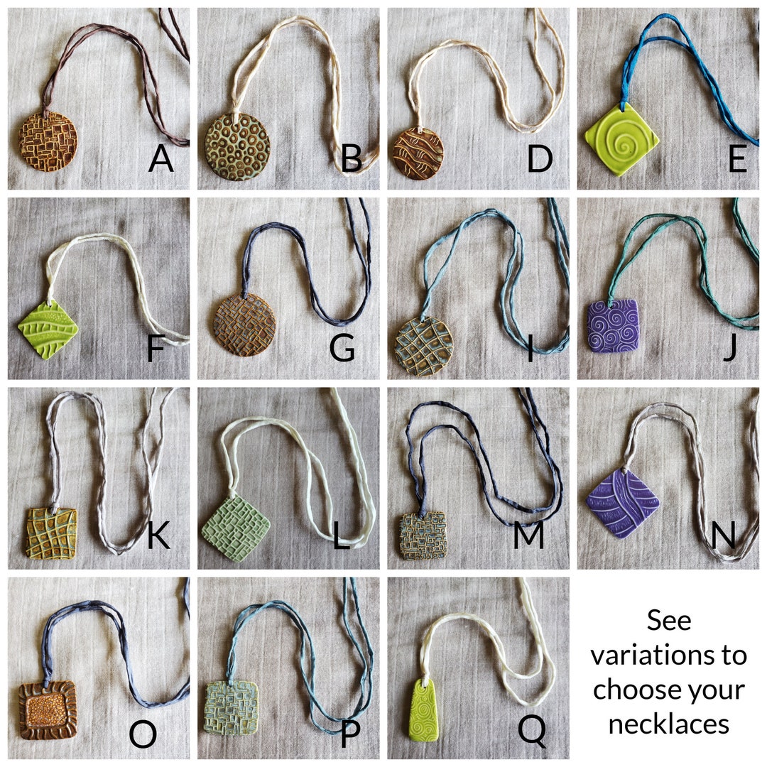 アンヌーク　チョーカーSilkcord x Parts Necklace Ceramic Silk Cord Necklaces - Etsy