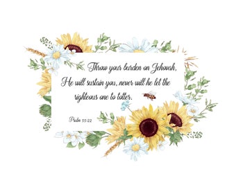 Psalm 55:22 Greeting Card - Instant Download - Throw your burden on Jehovah - JW gift - JW card