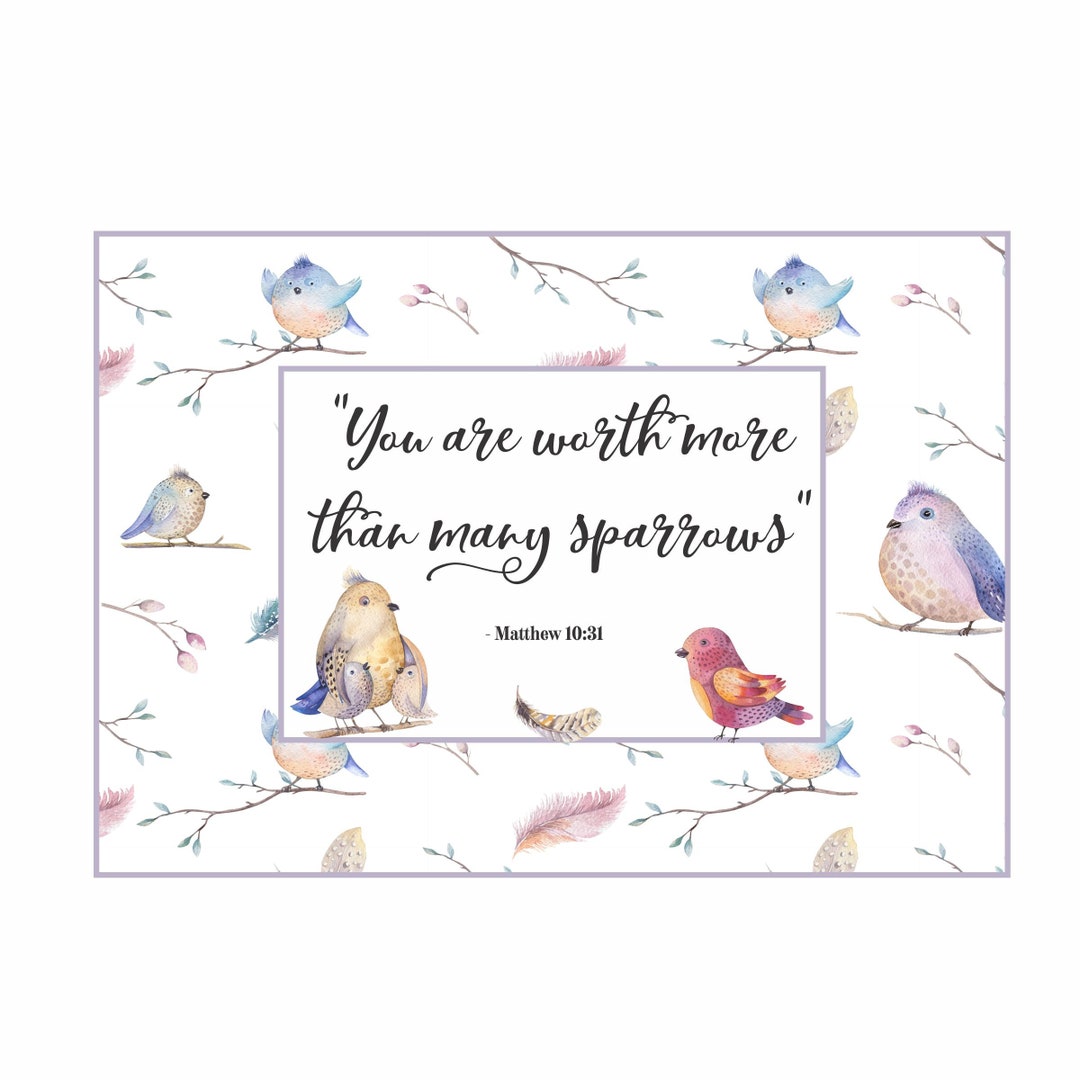 Worth More Than Many Sparrows Card Mt 10:31, Encouragement - Instant ...