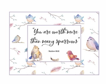 Worth more than many Sparrows Card Mt 10:31, encouragement - Instant Download - JW gift - JW card