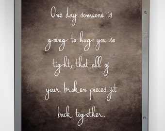 Broken Pieces Hug Poster Picture - Instant Download - DIGITAL DOWNLOAD