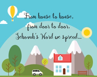 House to House 8x10" poster - Instant Download - Field Service Ministry- JW gift - JW card