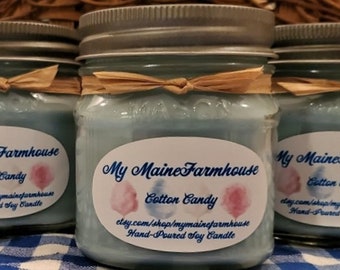 Cotton Candy Soy Candle Carnival-inspired Funfair Sugary Whimsical Farmhouse Rustic Spring Summer Childhood memories Hand-poured in Maine