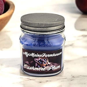 Cashmere Plum Soy Candle Made in Maine Hand-Poured Nontoxic Soy Candle Primitive Candle Farmhouse Candle Plum Scented Candle Luxury Candle