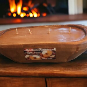 Dough Bowl Soy Candles Artisan Vintage-inspired Rustic Farmhouse Hand-carved Nontoxic Country Chic Hand-poured in Maine Eco-friendly Unique image 3