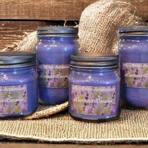 Lavender Dreams Soy Candle Delicate Comforting Soft Tranquil Relaxing Herbal Uplifting Aromatherapy Made in Maine Non-toxic Eco-friendly