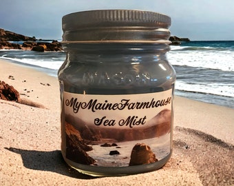 Sea Mist Soy Candle Marine-inspired Coastal Nautical Beachy Salty Tranquil Fresh Hand-poured in Maine Farmhouse Non-toxic Eco-friendly