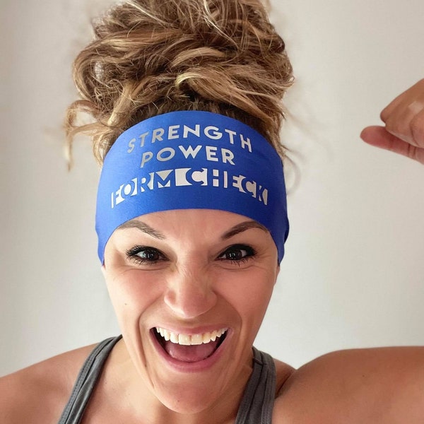 Strength Power Form Check - Form Check Headband Quote - Fitness Headband - Slogan Headband - Wide Headband - Fitness Headband