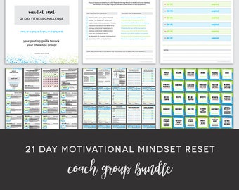 Coach Group Bundle : 21 Day Mindset Reset Fitness Challenge - Mindset Workout Challenge - Positive Mindset Challenge - Motivation Challenge