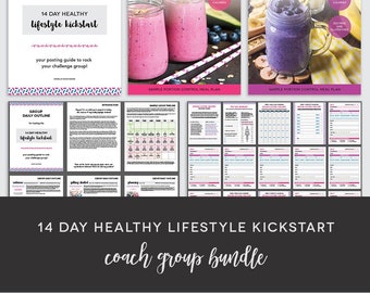 Coach Group Bundle : 14 Day Healthy Lifestyle Kickstart - Challenge Group - Clean Eating Meal Plans - Coach Group - Done For You