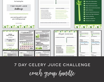 Coach Group Bundle : 7 Day Celery Juice Challenge - Juicing Challenge - Cleanse - Detox - Celery Meal Plan - Challenge Group - Done For You