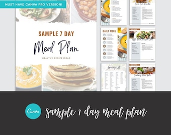 Meal Plan Template - Etsy Australia