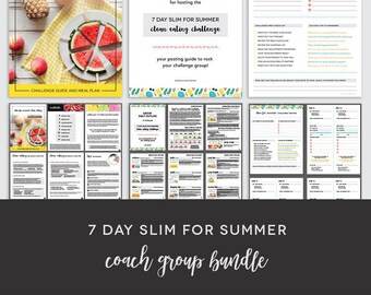 Coach Group Bundle : 7 Day Slim for Summer Clean Eating Challenge - Challenge Group - Clean Eating Meal Plan - Coach Group Done For You