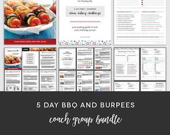 Coach Group Bundle : 5 Day BBQ & Burpees Challenge - Fitness Challenge - Healthy BBQ Meal Plan - Challenge Group - Done For You