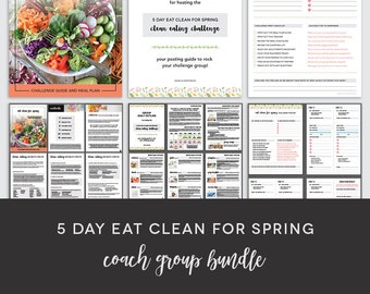 Coach Group Bundle : 5 Day Eat Clean for Spring Challenge - Spring Clean Eating - Healthy Meal Plan - Spring Group - Coach Group DFY