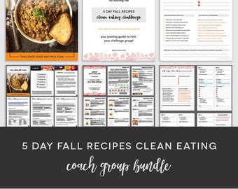 Coach Group Bundle : 5 Day Fall Recipes Challenge - Fall Challenge Group - Fall Clean Eating - Fall Recipes - Coach Group - Done for You