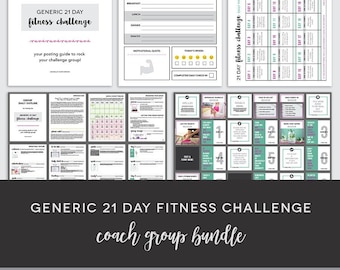 Coach Group Bundle : Generic 21 Day Fitness Challenge - Challenge Group - Fitness Challenge - Workout Challenge - Coach Group Done For You