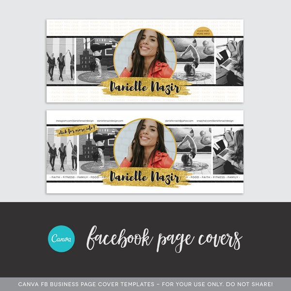 CANVA - Gold Brush Facebook Covers - Coach Facebook Cover Template - Coach Canva Templates - Cover Photo Template - Coach Fan Page Cover