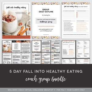 Coach Group Bundle : 5 Day Fall into Healthy Eating Challenge - Fall Recipes - Healthy Eating Meal Plan - Challenge Group Kit - Done For You